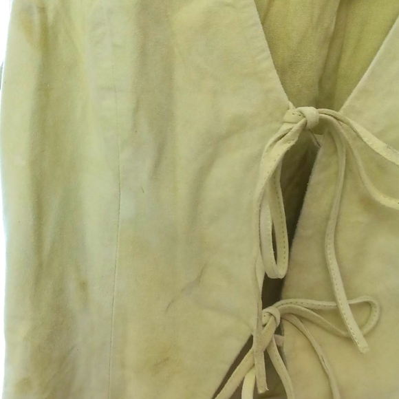 Understated Leather Kerri Suede Bow Vest in Sunny Lime XS - Picture 7 of 11
